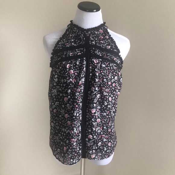 Anthropologie Maeve Black Sleeveless Lace Blouse - Picture 5 of 8